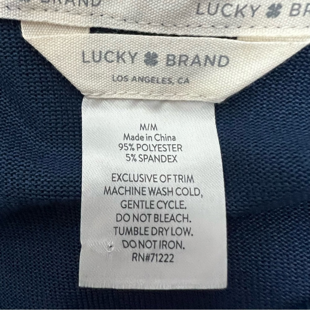 Lucky Brand Women’s 2-Pc Pajamas Sz Medium Blue Multi Color Graphic Stretch - Picture 4 of 12